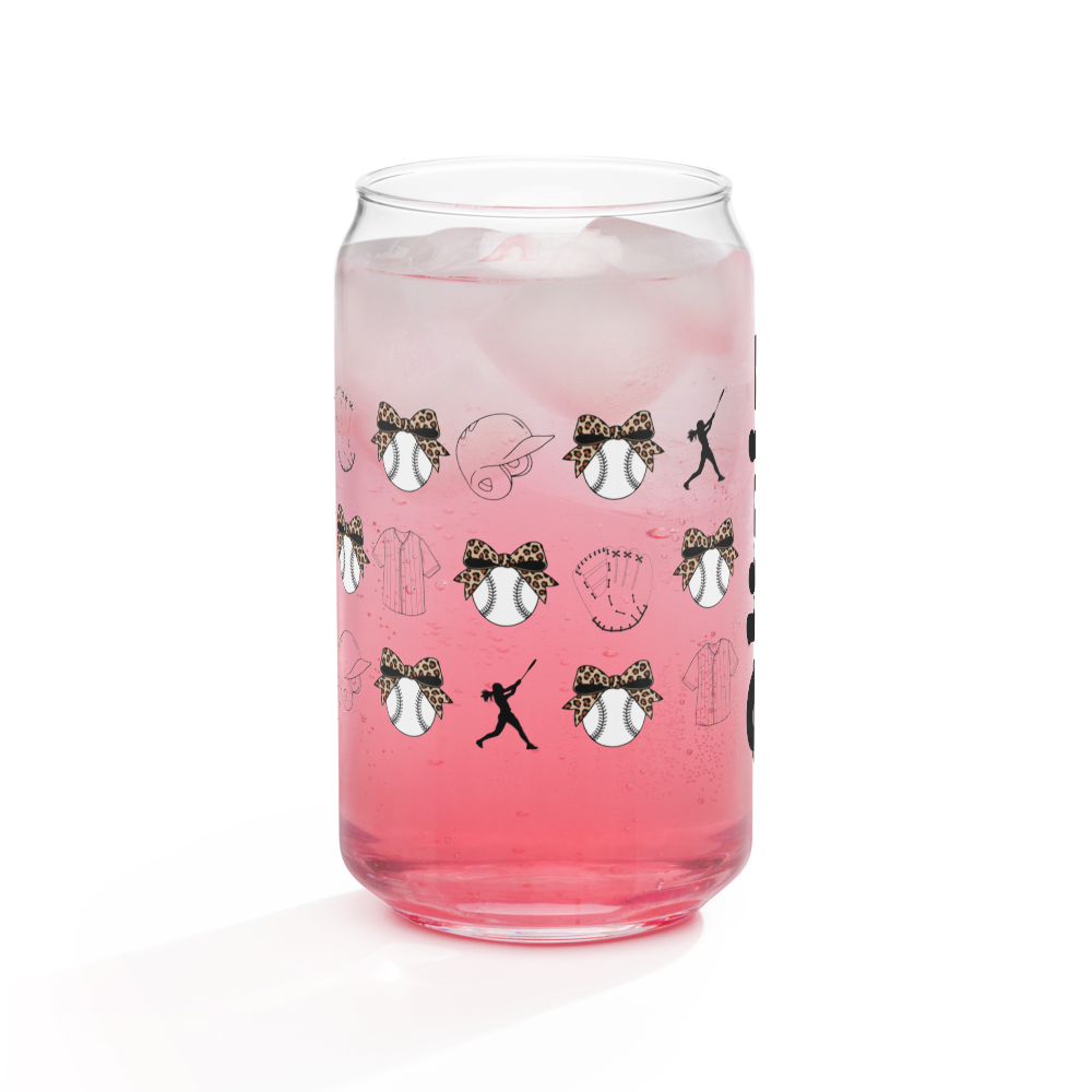 *Personalized* Softball Can-shaped glass