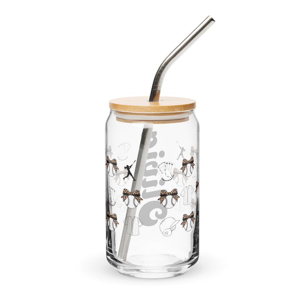 *Personalized* Softball Can-shaped glass